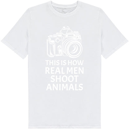 "Real Men Shoot Animals" Unisex T-Shirt | Vegan Vibes