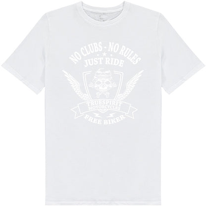 "No Clubs, No Rules" Unisex T-Shirt for Bikers - Shop Now