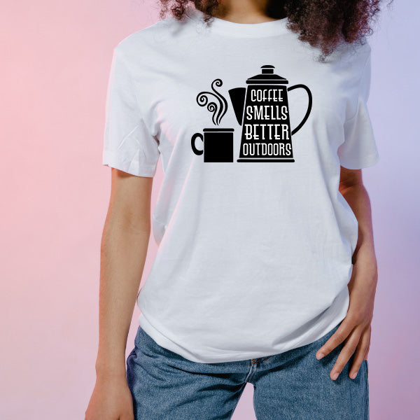 "Coffee Smells Better Outdoors" Unisex T-Shirt | Equestrian Style