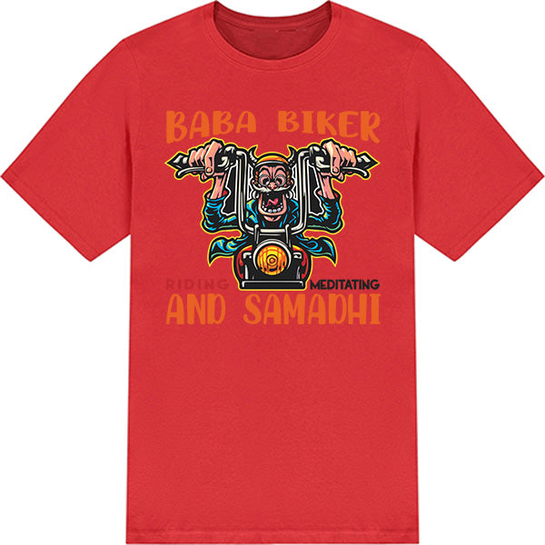 Baba Biker Meditating T-Shirt | Unisex Motorcycle Apparel