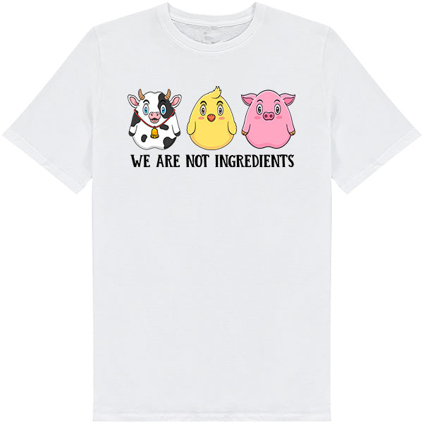 Shop the "We Are Not Ingredients" Unisex T-Shirt | Embrace Vegan Vibes