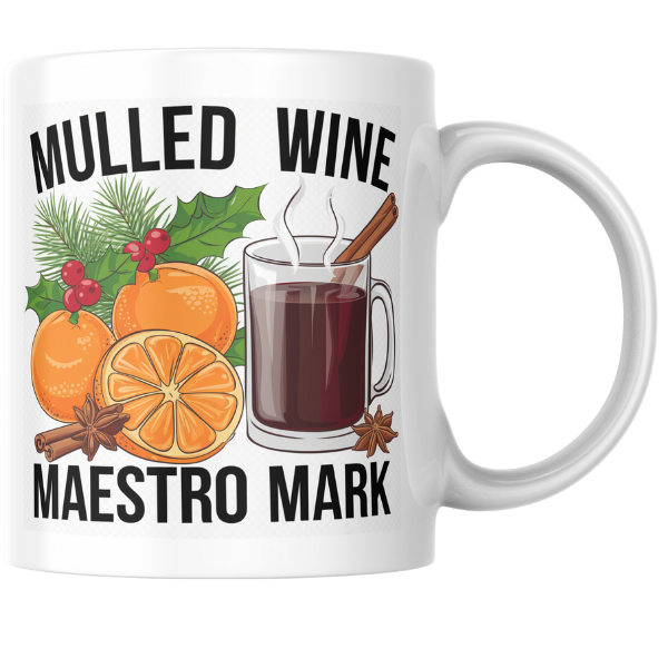 Shop the Personalized Mulled Wine Maestro Mark Christmas Mug – Double-Sided Print