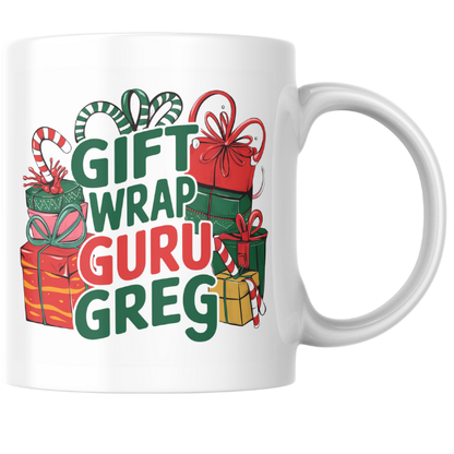 Shop Personalized Christmas Mug by Gift Wrap Guru Greg - Double-Sided Print