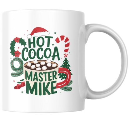 Shop the Personalized "Hot Cocoa Master Mike" Christmas Mug - Double-Sided Print