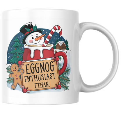 Shop Personalized Christmas Mug for Eggnog Enthusiasts - Custom Design Printed on Both Sides