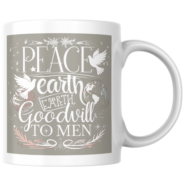 Shop the "Peace on Earth, Goodwill to Men" Double-Sided Christmas Mug - Perfect Holiday Gift