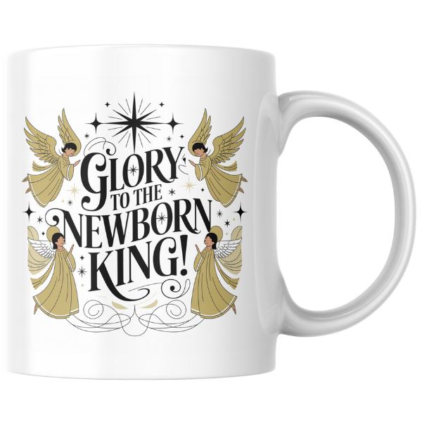 Shop the "Glory to the Newborn King" Christmas Mug - Double-Sided Print for Festive Cheer