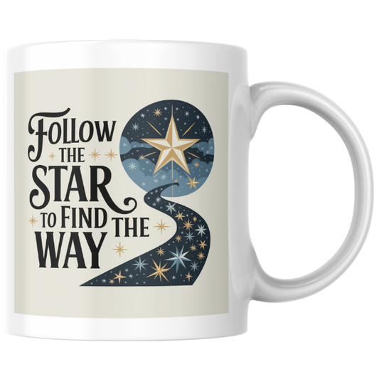 Shop the "Follow the Star" Christmas Mug - Double-Sided Festive Design