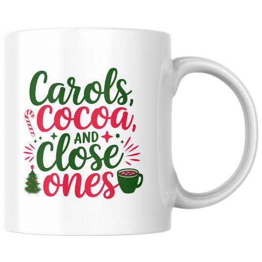 Shop the Family Christmas Mug: "Carols, Cocoa, and Close Ones" - Double-Sided Print