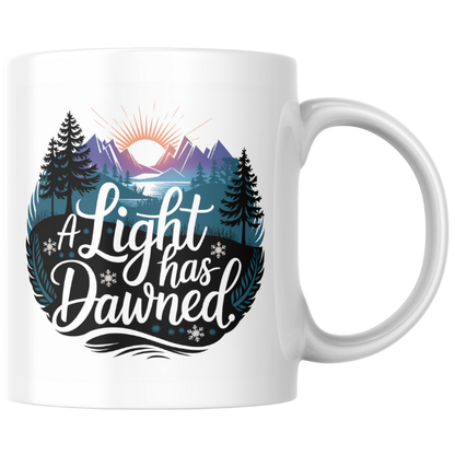 Shop the "A Light Has Dawned" Christmas Mug - Double-Sided Print for Festive Cheer