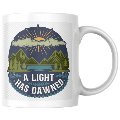 Shop the "A Light Has Dawned" Christmas Mug - Double-Sided Print for Festive Cheer