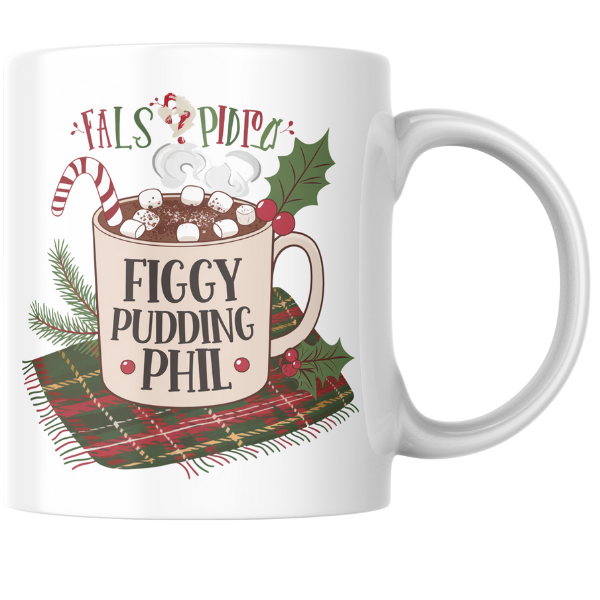 Shop Personalized Figgy Pudding Phil Christmas Mug - Double-Sided Print