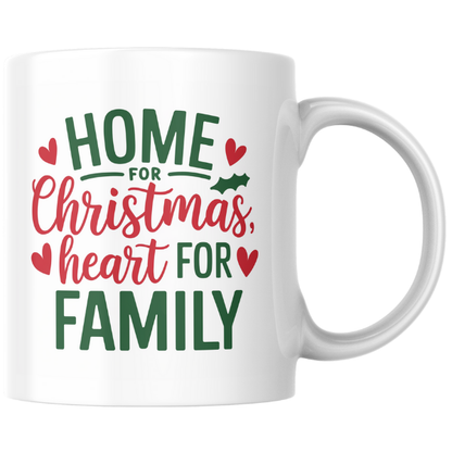 Shop the "Home for Christmas, Heart for Family" Dual-Sided Printed Mug - Perfect for Holiday Gatherings