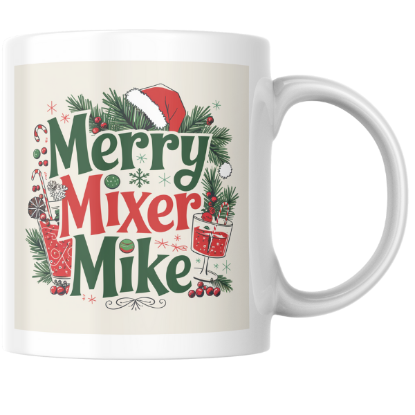 Shop the Personalized Merry Mixer Mike Christmas Mug – Double-Sided Print