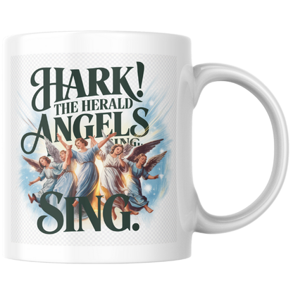 Shop the "Hark! The Herald Angels Sing" Christmas Mug - Double-Sided Print