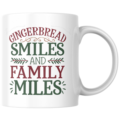 Shop the Festive "Gingerbread Smiles & Family Miles" Christmas Mug - Double-Sided Print