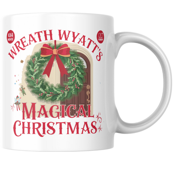 Shop the Wreath Wizard Wyatt V3 Personalized Christmas Mug - Double-Sided Print