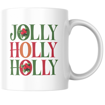 Shop the Jolly Holly Personalized Christmas Mug - Double-Sided Print