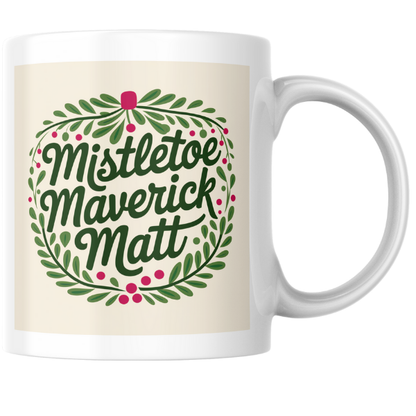 Shop the Personalized Mistletoe Maverick Matt Christmas Mug – Double-Sided Print