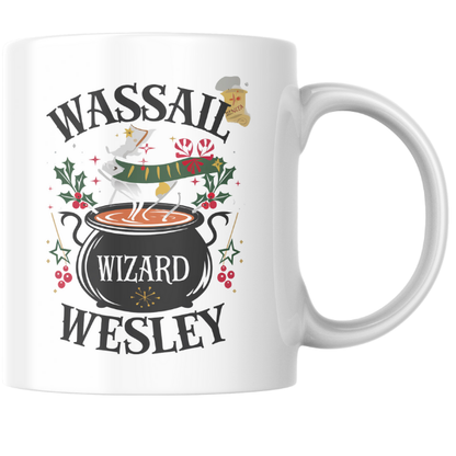 Shop the Personalized Wassail Wizard Wesley Christmas Mug – Double-Sided Print