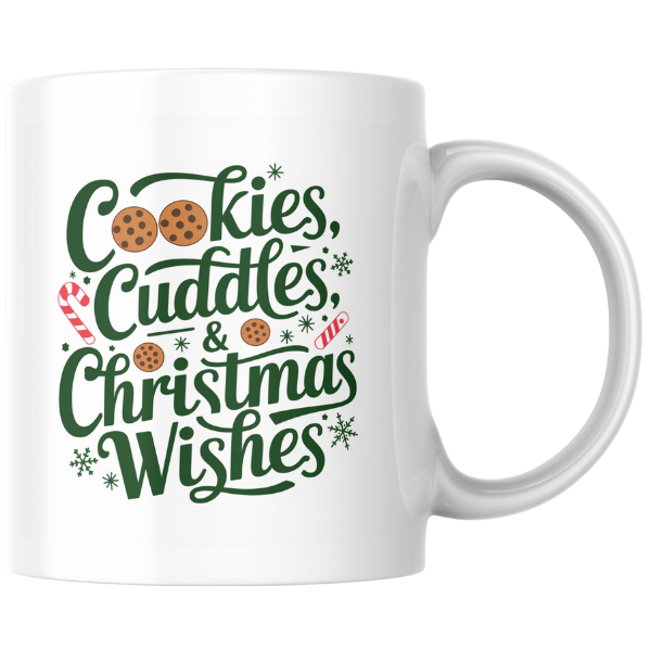 Shop the Family Christmas Mug: Double-Sided Print Featuring Cookies, Cuddles, & Christmas Wishes