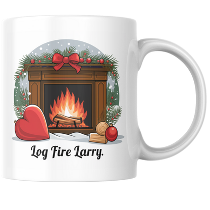 Shop Personalized Christmas Mug by Log Fire Larry - Double-Sided Print