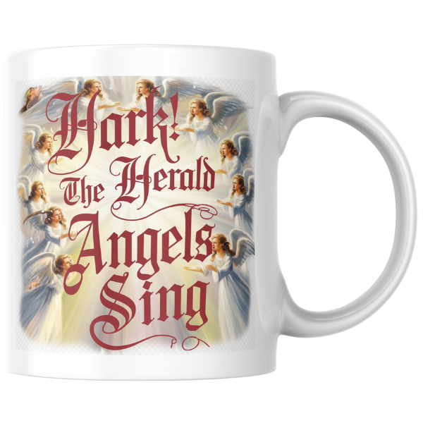 Shop the "Hark! The Herald Angels Sing" Christmas Mug - Double-Sided Print