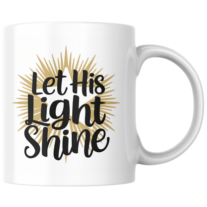 Shop the "Let His Light Shine" Christmas Mug - Double-Sided Print for Festive Cheer