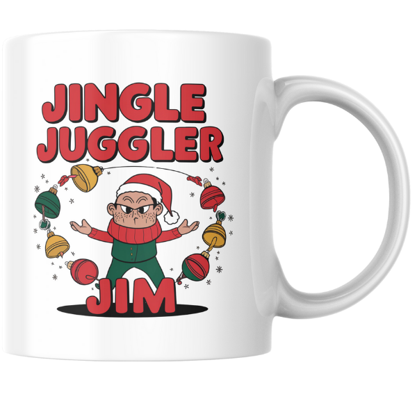 Shop the Personalized Jingle Juggler Jim Christmas Mug - Double-Sided Print