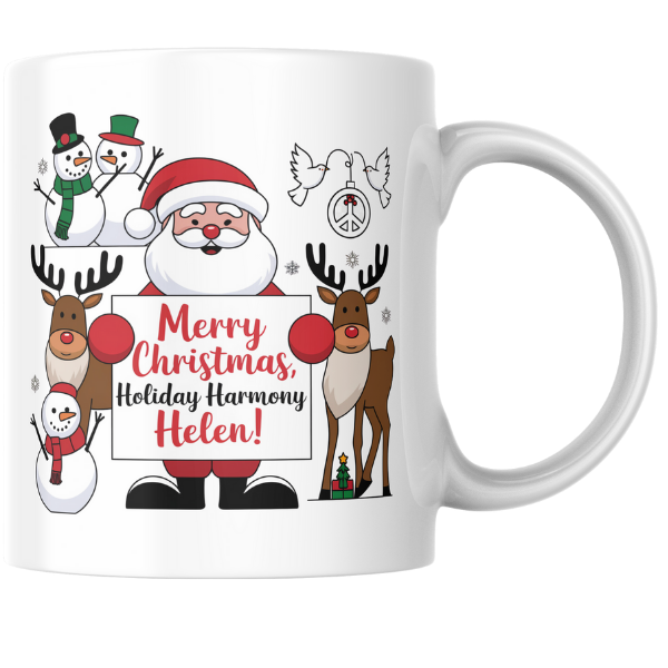 Shop the Holiday Harmony Helen Personalized Christmas Mug – Double-Sided Print