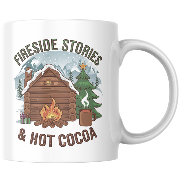 Shop the Family Christmas Mug: Fireside Stories & Hot Cocoa Design, Double-Sided Print