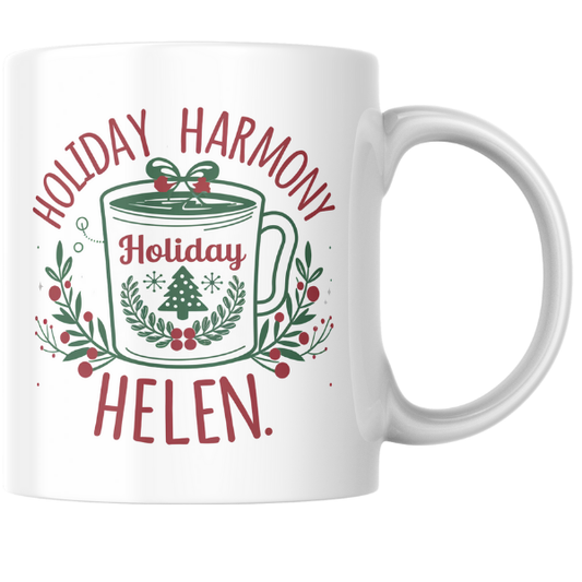 Shop the Holiday Harmony Helen Personalized Christmas Mug – Double-Sided Print