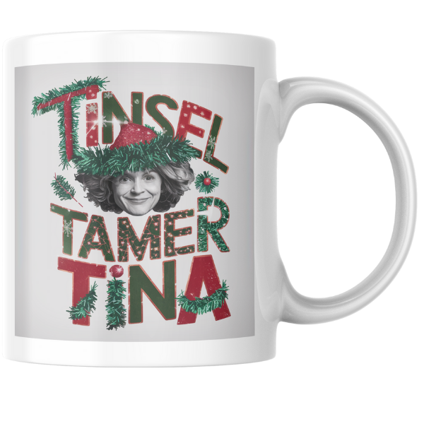 Shop the Personalized "Tinsel Tamer Tina" Christmas Mug - Double-Sided Print