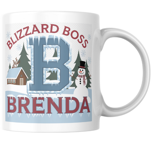 Shop the Personalized Blizzard Boss Brenda Christmas Mug – Double-Sided Print