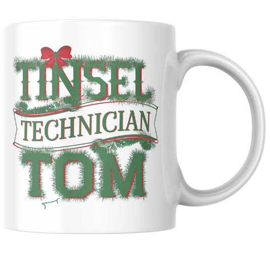 Shop the Tinsel Technician Tom V2 Personalized Christmas Mug – Double-Sided Print