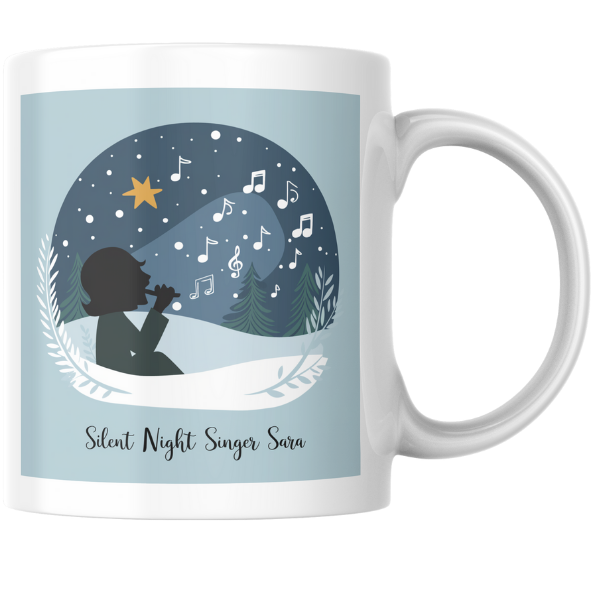 Shop the Personalized Silent Night Singer Sara Christmas Mug – Double-Sided Print