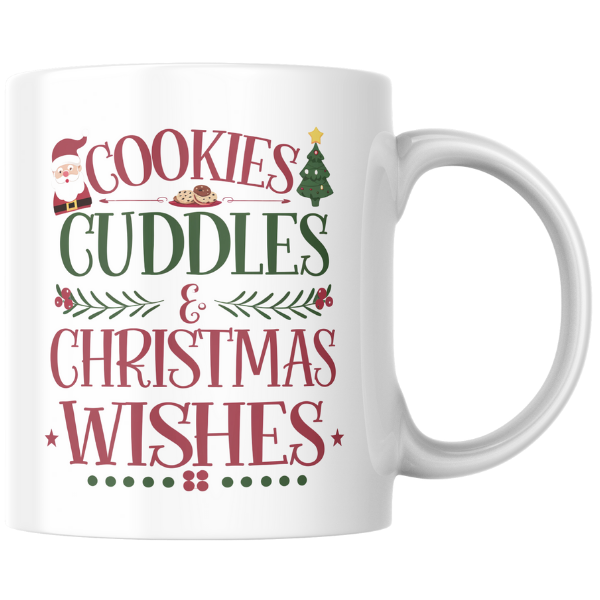 Shop the Family Christmas Mug: Double-Sided Print Featuring Cookies, Cuddles, & Christmas Wishes