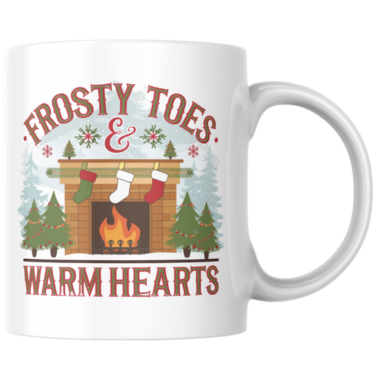 Shop the Family Christmas Mug: "Frosty Toes & Warm Hearts" - Double-Sided Print