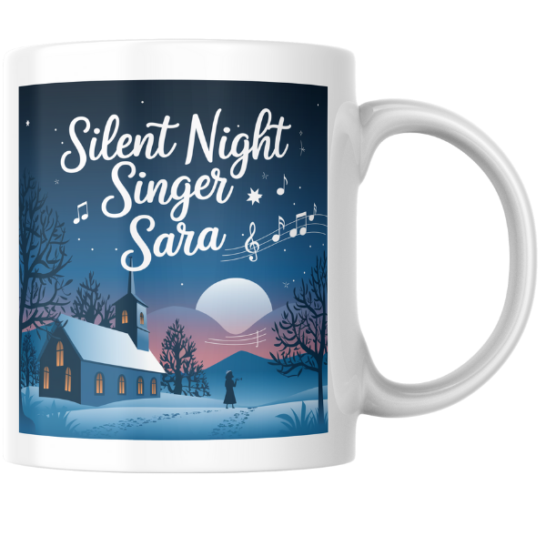 Shop the Personalized Silent Night Singer Sara Christmas Mug – Double-Sided Print