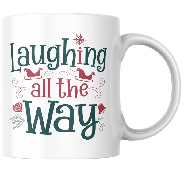 Shop the "Laughing All the Way" Family Christmas Mug - Double-Sided Print for Festive Cheer