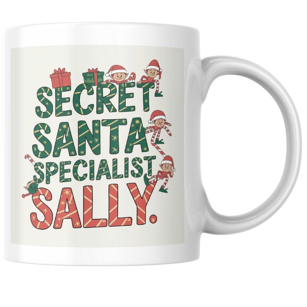 Shop Personalized Christmas Mug by Secret Santa Specialist Sally - Double-Sided Print