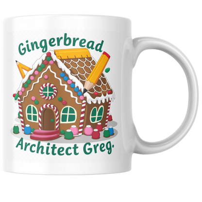 Shop the Personalized Gingerbread Architect Greg Christmas Mug - Double-Sided Print