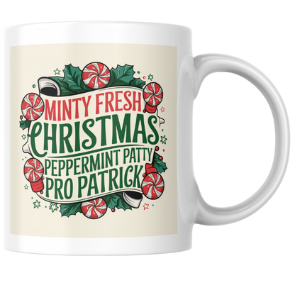 Shop the Peppermint Patty Pro Patrick V4 Personalized Christmas Mug - Double-Sided Print