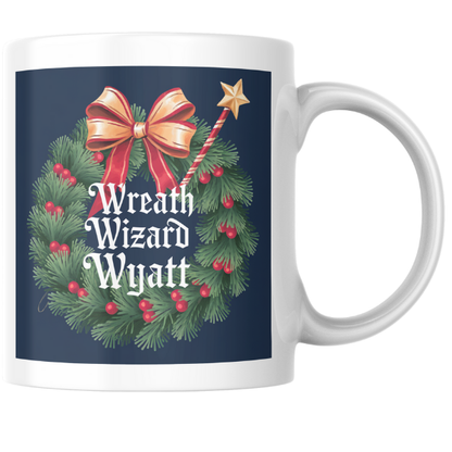 Shop the Personalized Wreath Wizard Wyatt Christmas Mug - Double-Sided Print