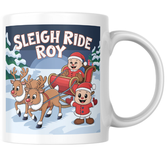 Shop the Sleigh Ride Roy Personalized Christmas Mug – Double-Sided Print for Festive Cheer