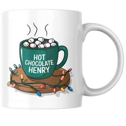 Shop the Personalized Hot Chocolate Henry Christmas Mug – Double-Sided Print for a Festive Touch