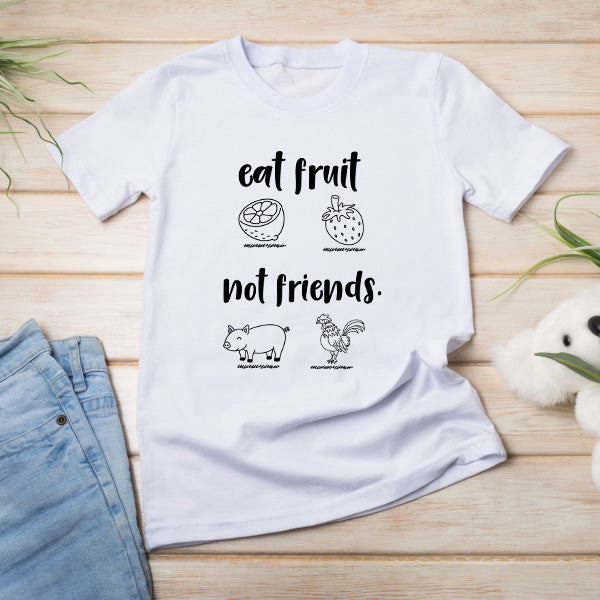 "Eat Fruit Not Friends" Vegan T-Shirt | Unisex Equestrian Apparel