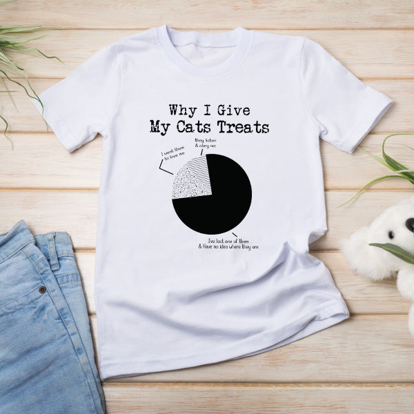 Exclusive Cat T-Shirt | "Why I Give My Cats Treats" Unisex