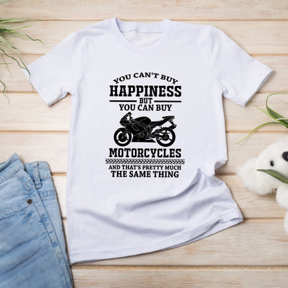 Unisex 'Buy Happiness' Motorcycle T-Shirt | Perfect Gift