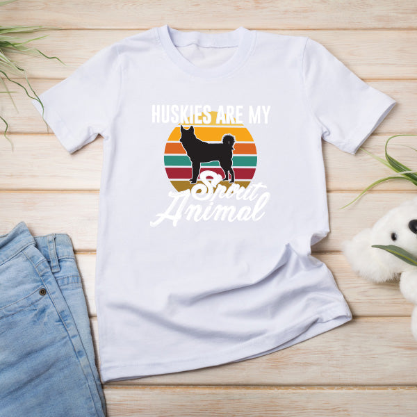 Huskies Are My Spirit Animal T-Shirt | Dog Lover's Favorite